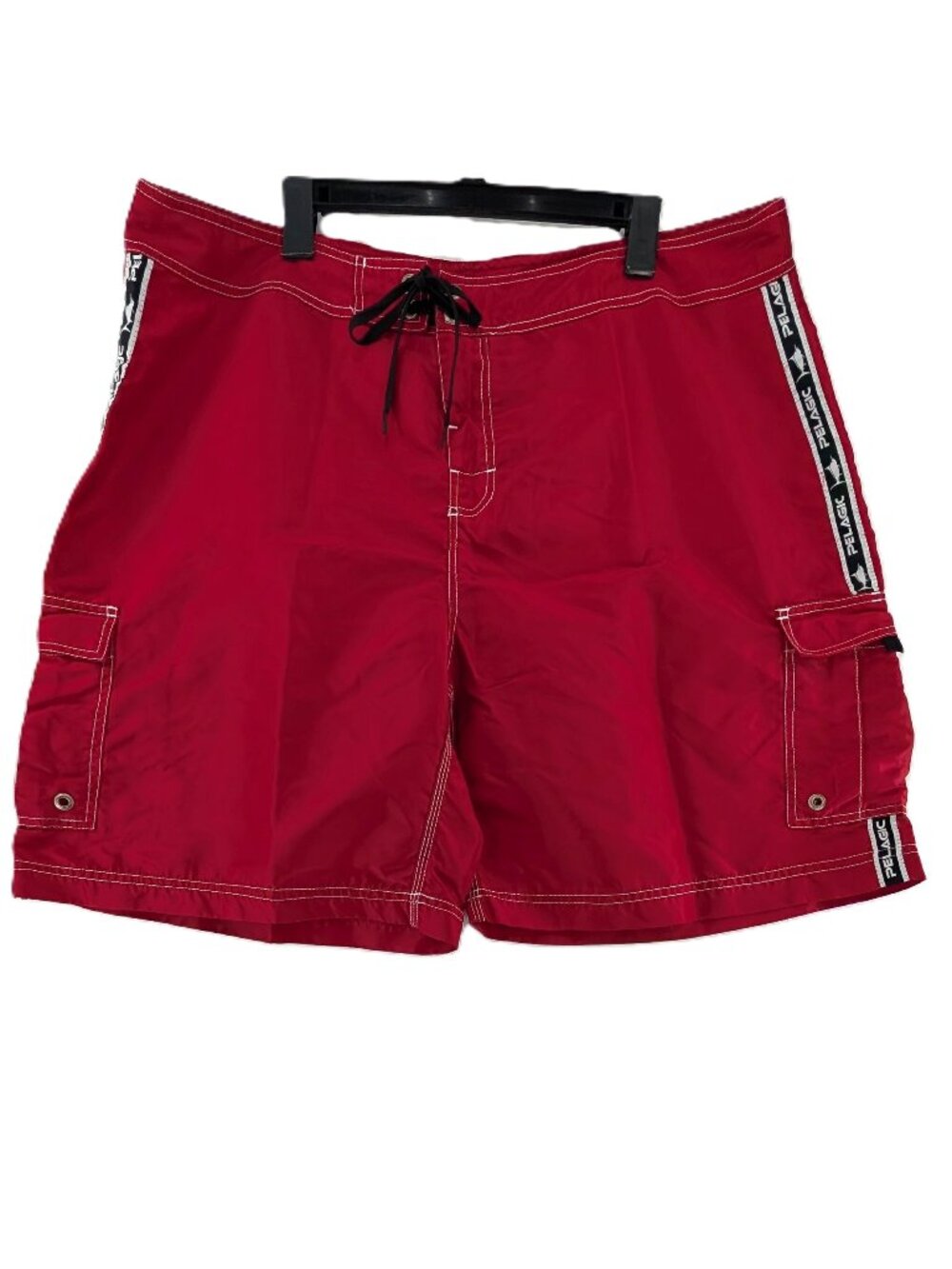 Pelagic Blackfin Board Shorts Mens Sz 40 Red Cargo Pockets Fishing Logo Boating